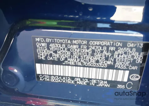 2013 Lexus Gs 350 from USA, damaged, VIN JTHBE1BL7D5023323